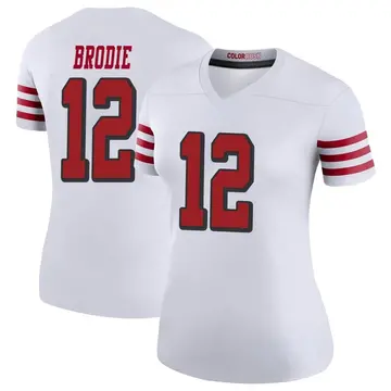 Women's Wilson John Brodie San Francisco 49ers Legend White Color Rush Jersey