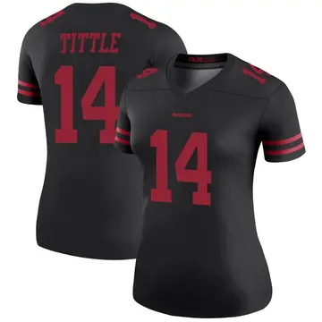 Women's Y.A. Tittle San Francisco 49ers Legend Black Color Rush Jersey
