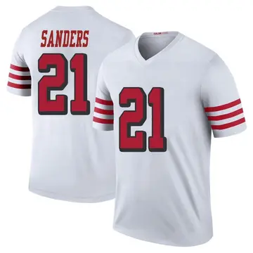 Youth Deion Sanders San Francisco 49ers Legend White Color Rush Jersey