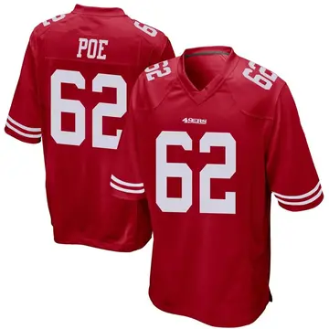 Youth Jason Poe San Francisco 49ers Game Red Team Color Jersey