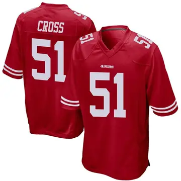 Youth Randy Cross San Francisco 49ers Game Red Team Color Jersey