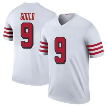 Youth Robbie Gould San Francisco 49ers Legend White Color Rush Jersey