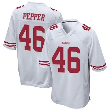 Youth Taybor Pepper San Francisco 49ers Game White Jersey