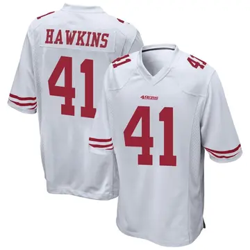 Youth Tayler Hawkins San Francisco 49ers Game White Jersey