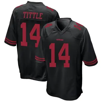 Youth Y.A. Tittle San Francisco 49ers Game Black Alternate Jersey